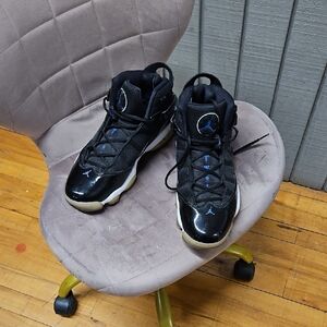 Black and Blue Air Jordan Sneakers